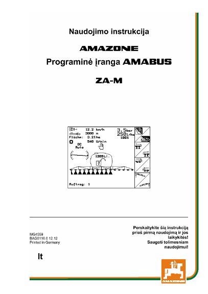 Naudojimo instrukcija SOFTWARE AMABUS ZA-M