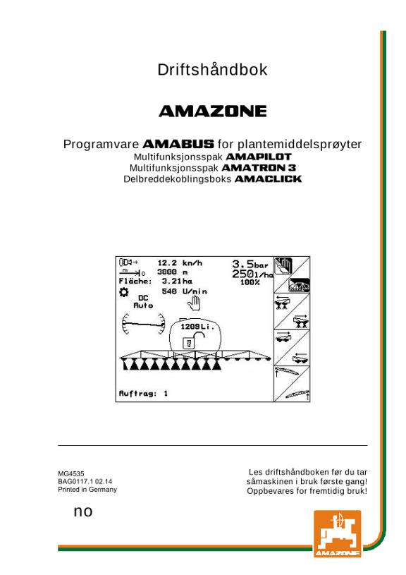 Instruksjonsboka Software AMABUS Feldspritze