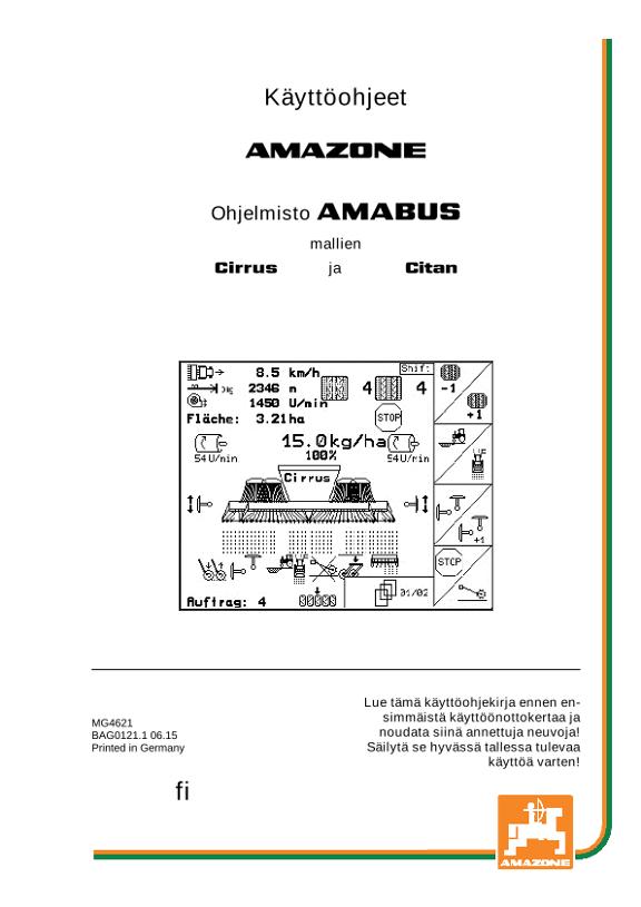 Käyttöohjekirja Software AMABUS Citan 00 / Cirrus 01
