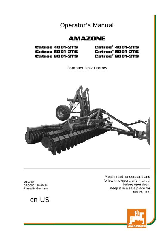 Operation manual CATROS 4/5/6001-2TS