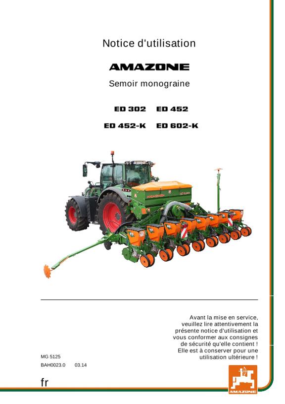 Notice d'utilisation ED 302/452/452-K/602-K