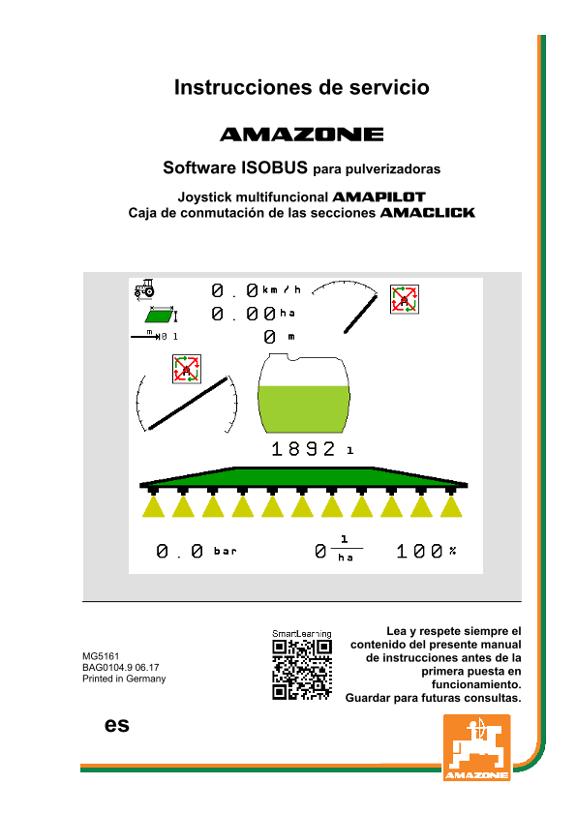 Manual del operador ISOBUS SOFTWARE SPRITZE 