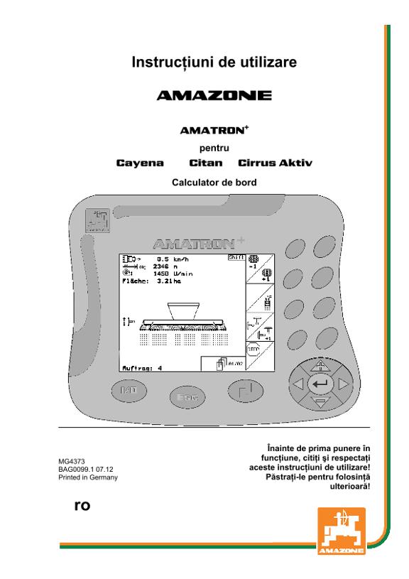 Instrucţiuni de utilizare AMATRON+ F. CAY. / CIT. / CIR. AKTIV