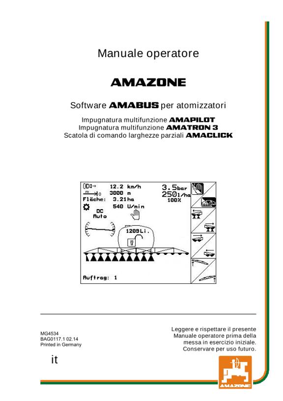 Manuale di intruzioni Software AMABUS Feldspritze