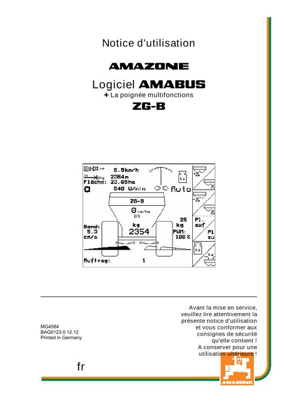 Notice d'utilisation Software AMABUS ZG-B