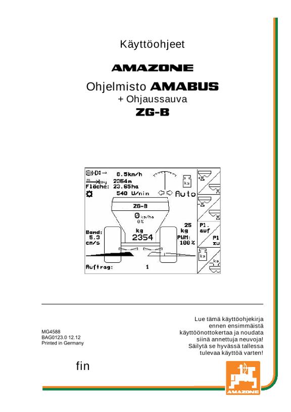 Käyttöohjekirja Software AMABUS ZG-B