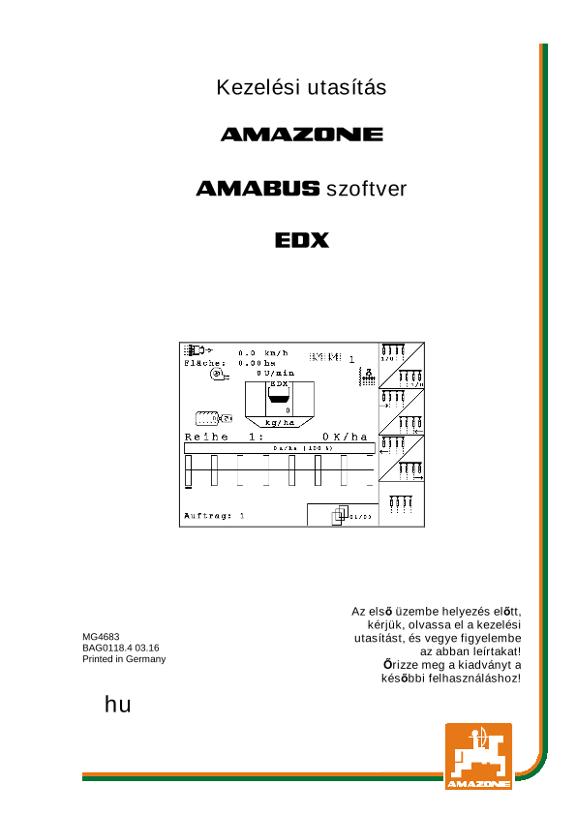 Kezelési útmutató Software AMABUS EDX 