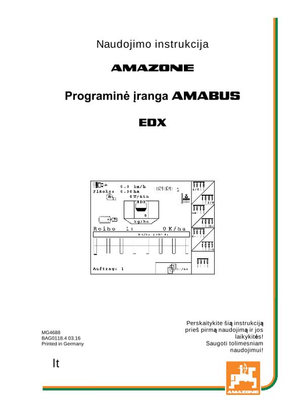 Naudojimo instrukcija Software AMABUS EDX 
