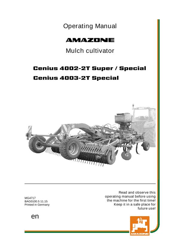 Operation manual CENIUS 4002-2T / 4003-2T