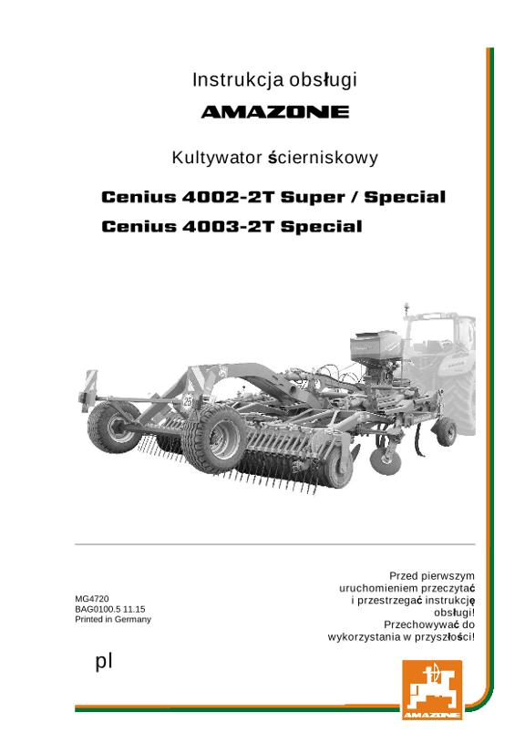 Instrukcja obsługi CENIUS 4002-2T / 4003-2T