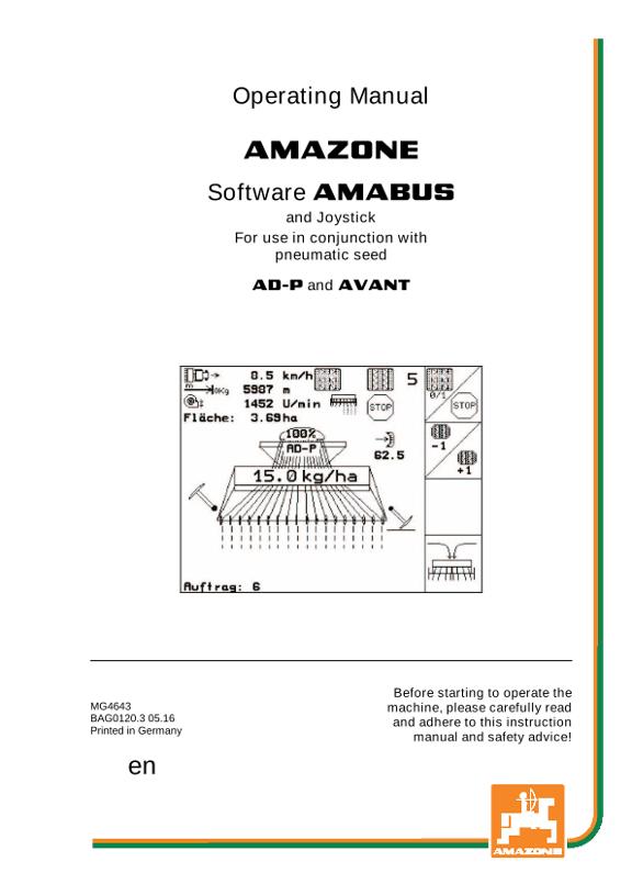 Operation manual Software AMABUS pneu. Drilltechnik