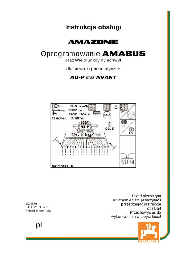 Instrukcja obsługi Software AMABUS pneu. Drilltechnik 