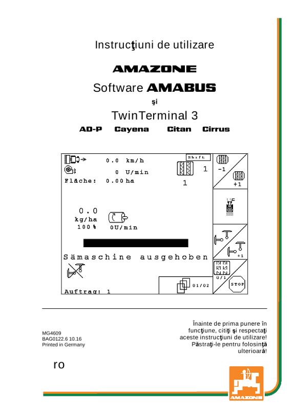Instrucţiuni de utilizare SOFTWARE AMABUS CAYENA/CITAN/CIRRUS/AD-P