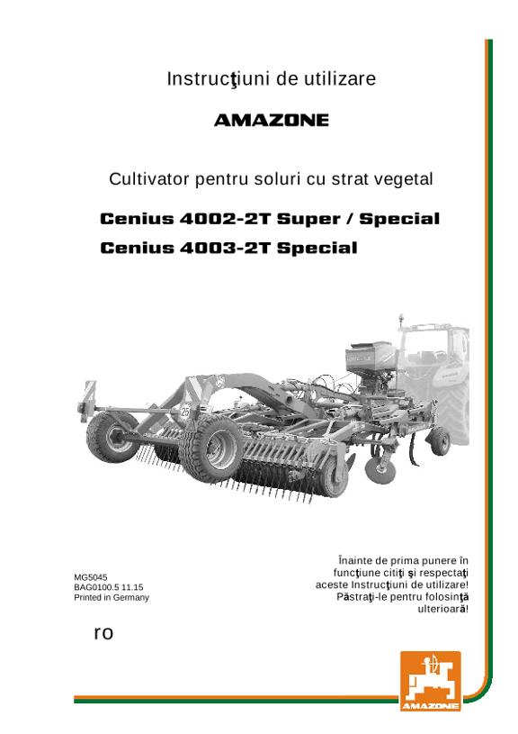 Instrucţiuni de utilizare CENIUS 4002-2T