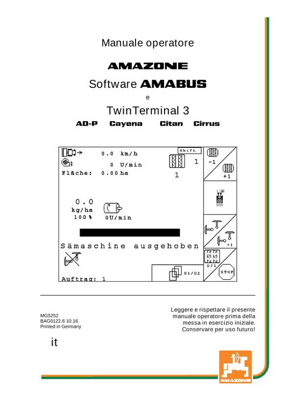 Manuale di intruzioni SOFTWARE AMABUS CAYENA/CITAN/CIRRUS AD-P