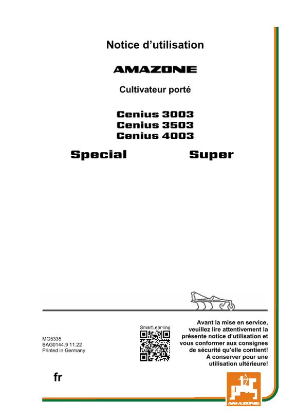 Notice d'utilisation CENIUS 3003/3503/4003