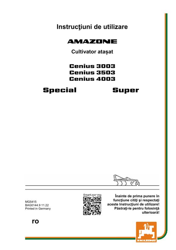 Instrucţiuni de utilizareCENIUS 3003/3503/4003 