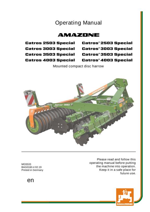 Operation manual  CATROS/CATROS+ 25/30/35/4003