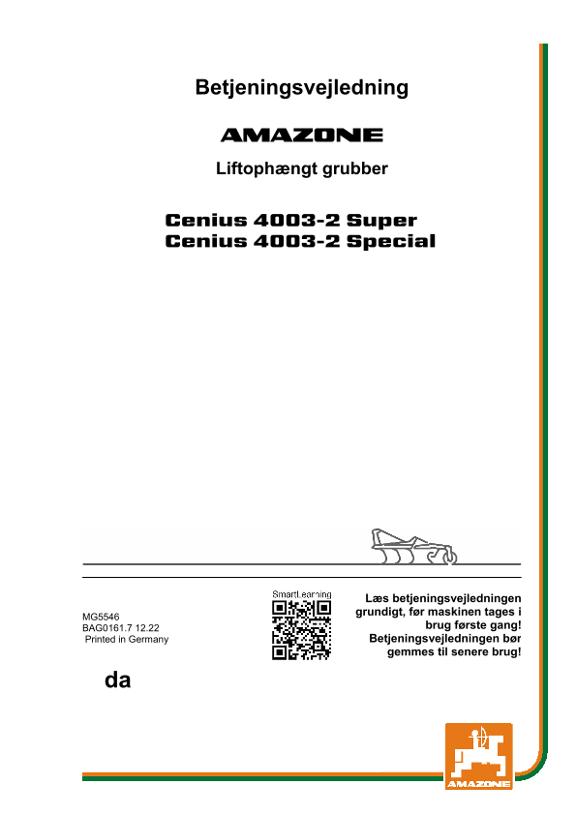 Brugsanvisning CENIUS 4003-2 SUPER/SPECIAL