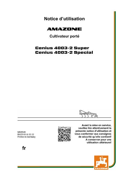 Notice d'utilisation CENIUS 4003-2 SUPER/SPECIAL