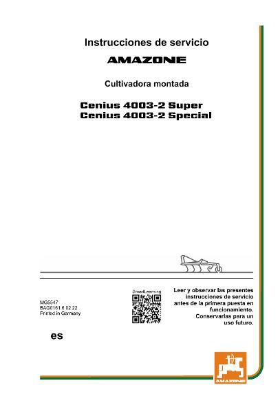 Manual del operador CENIUS 4003-2 SUPER/SPECIAL