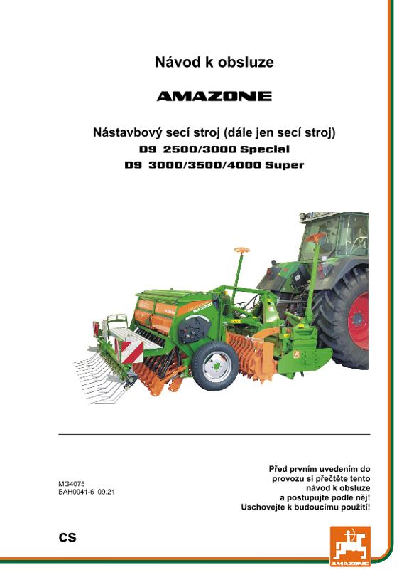 Návod na obsluhu D9-25/3/35/4000 SUPER / SPECIAL
