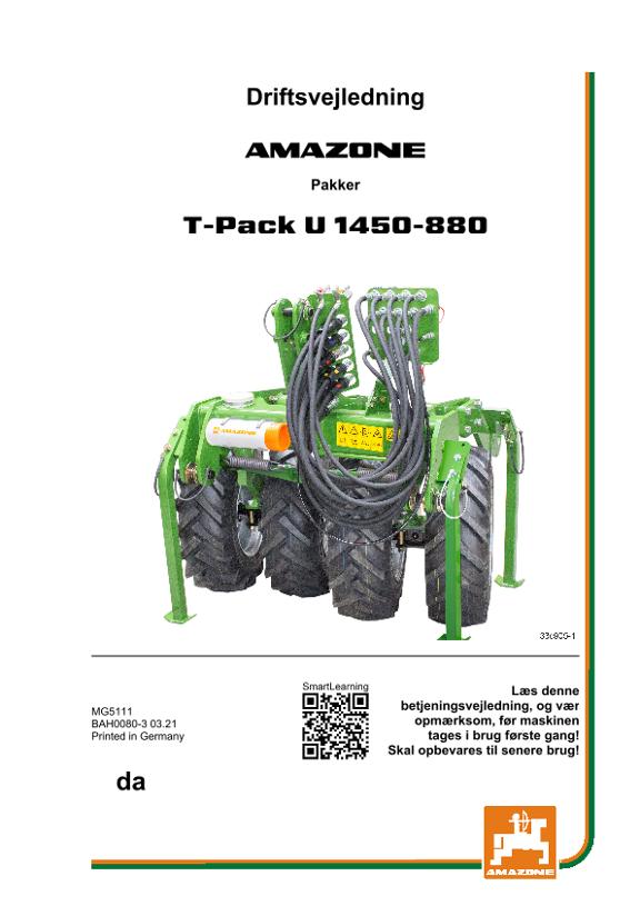 Brugsanvisning T-PACK U 1450-880