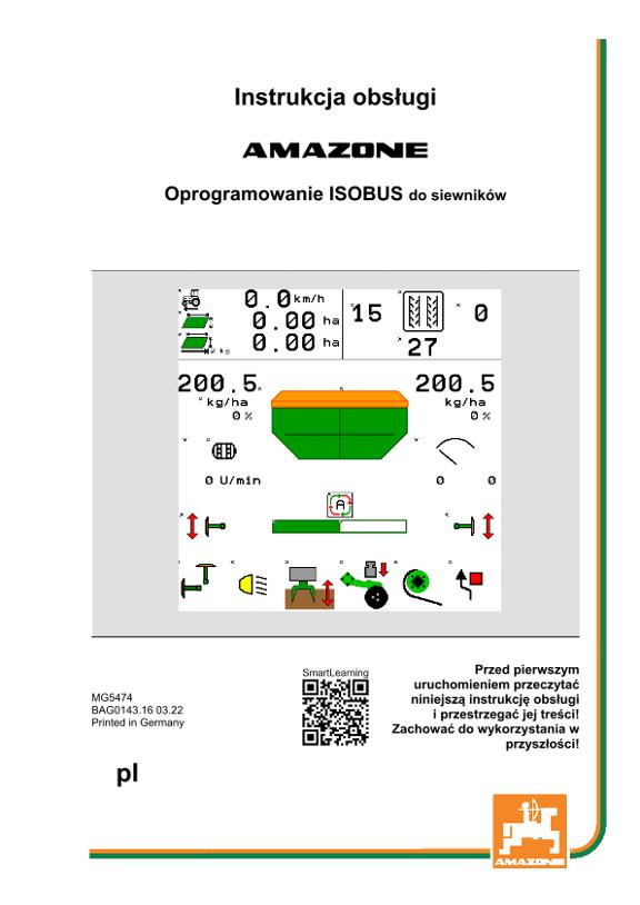 Instrukcja obsługi ISOBUS SOFTWARE do siewników