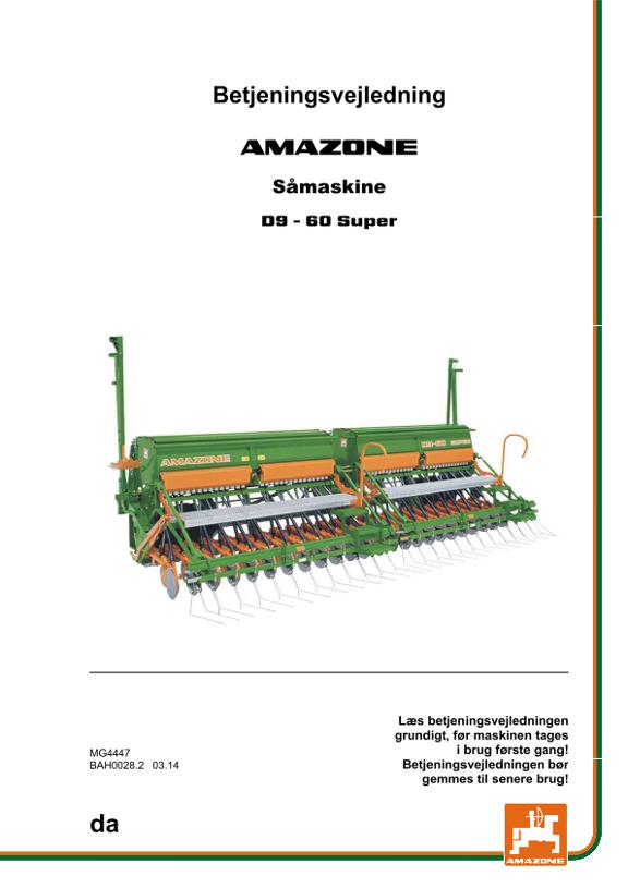 Brugsanvisning D9-60 SUPER 