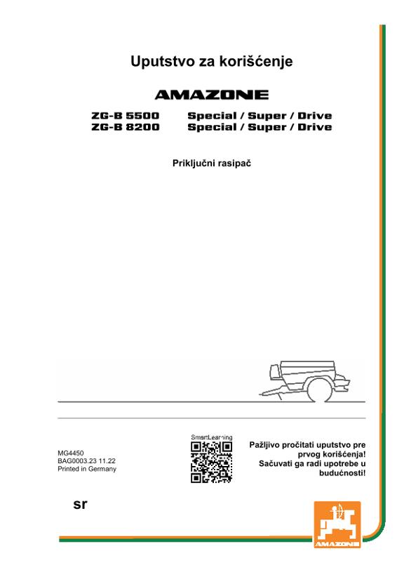 Uputstvo za korišćenje ZG-B 5500/8200 SPECIAL/SUPER/DRIVE 