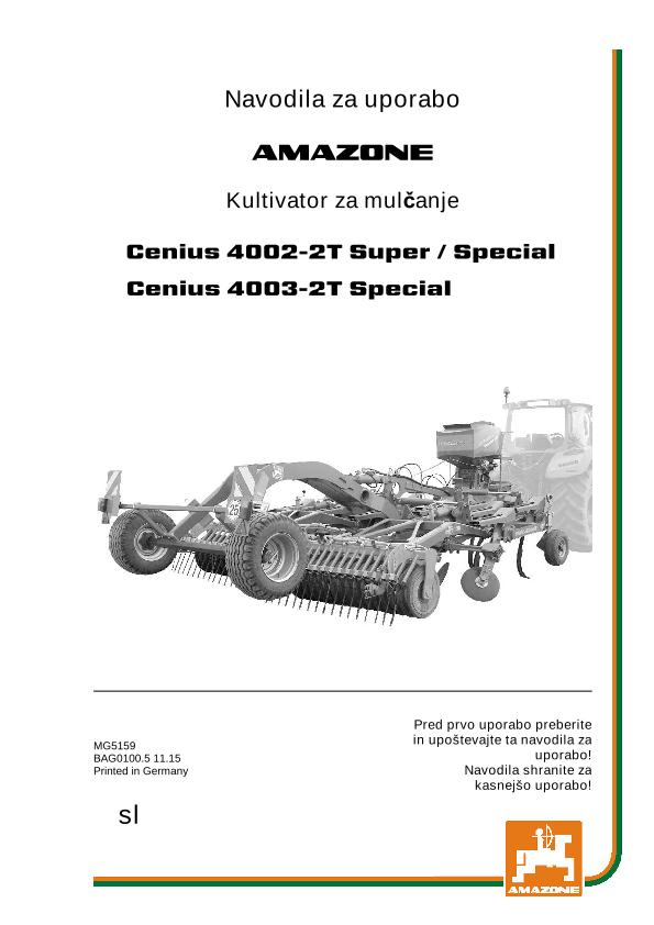 Navodila za uporabo CENIUS 4002-2T
