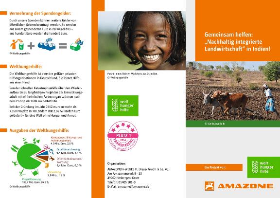 Flyer "Gemeinsam helfen" – Ein Projekt von: Welthungerhilfe + AMAZONE