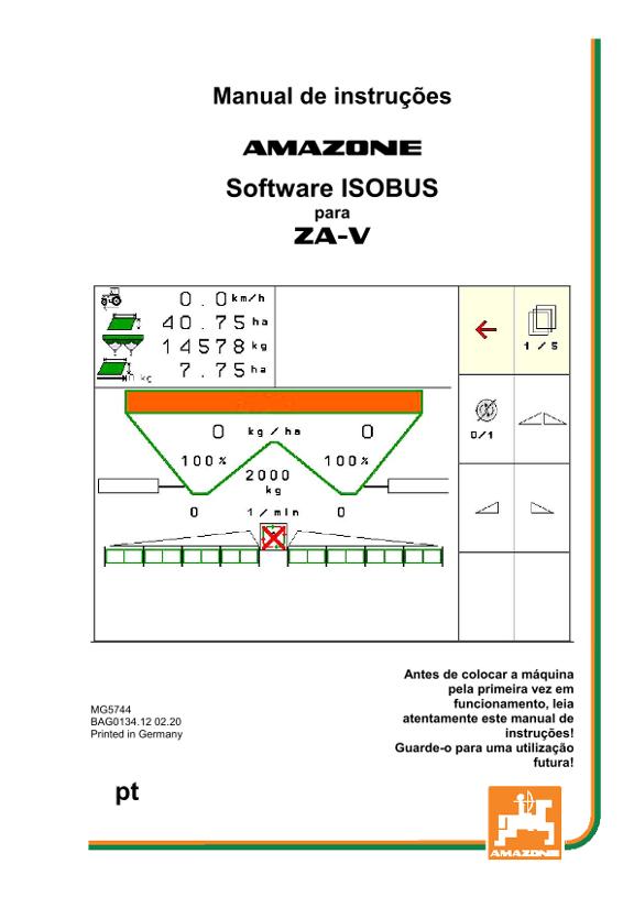 Manual de Instruções ISOBUS SOFTWARE ZA-
