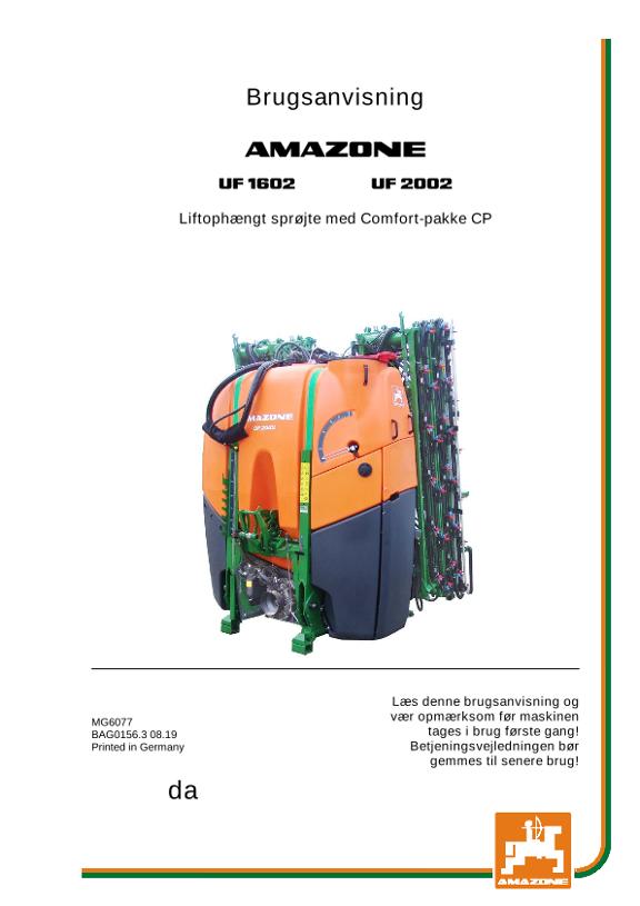 Brugsanvisning UF CP 1602/2002 