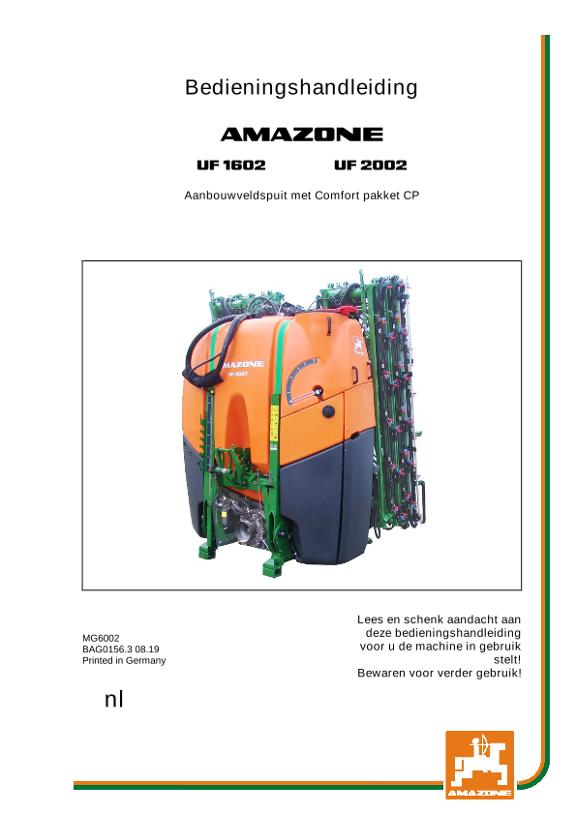 Bedieningshandleiding UF CP 1602/2002 