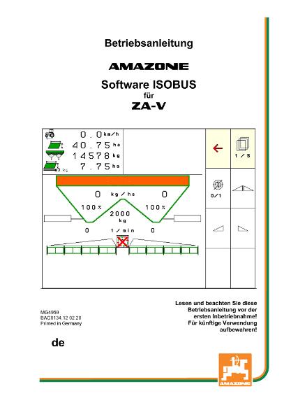 Betriebsanleitung ISOBUS SOFTWARE ZA-V