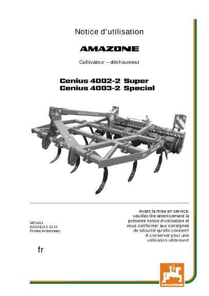 Notice d'utilisation CENIUS 4002-2 SUPER / 4003-2 SPECIAL