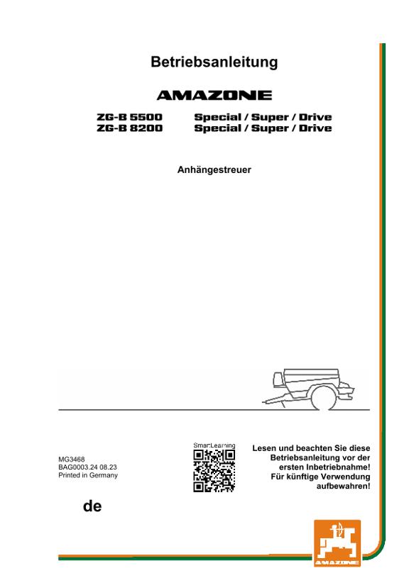 Betriebsanleitung ZG-B 5500/8200 SPECIAL/SUPER/DRIVE