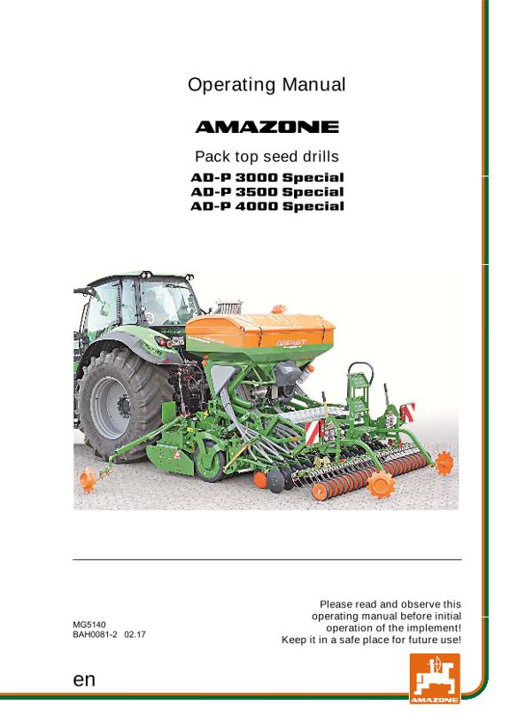 Operation manual AD-P 30/35/4000 SPECIAL