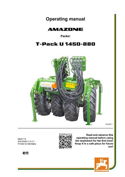 Operation manual T-PACK U 1450-880
