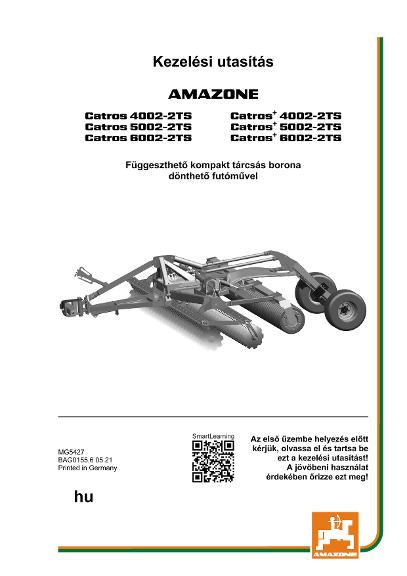Kezelési útmutató CATROS 4002-2TS/5002-2TS/6002-2TS