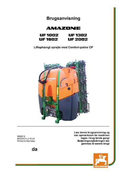 Brugsanvisning UF CP 1002/1302/1602/2002