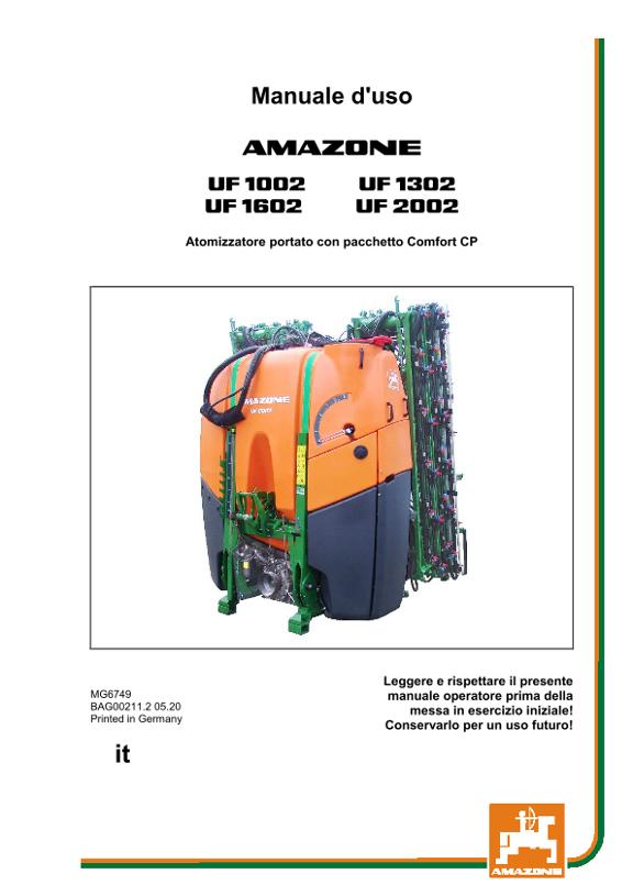 Manuale di intruzioni UF CP 1002/1302/1602/2002 