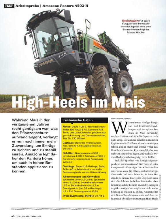 Arbeitsprobe Testbericht Pantera 4502-H traction März-April 2015