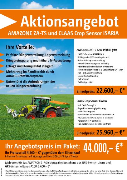 Prospekt ZA-TS-Aktion mit Claas-Sensor