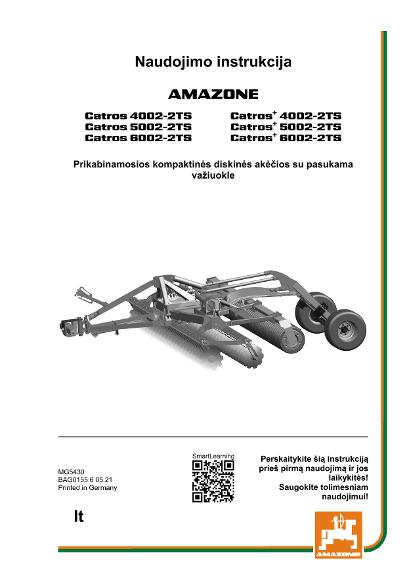 Naudojimo instrukcija CATROS 4002-2TS/5002-2TS/6002-2TS 