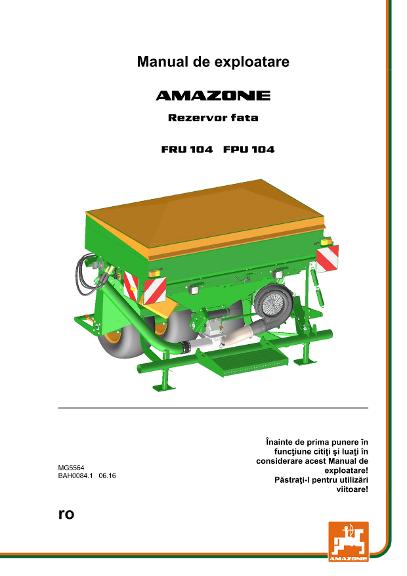 Instrucţiuni de utilizare FRONTTANK FRU/FPU 104