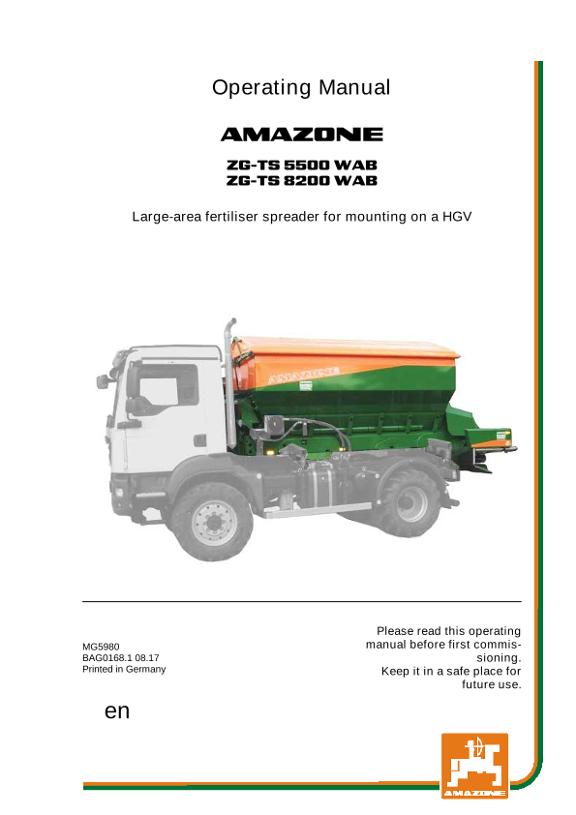 Operation manual ZG-TS 8200 WAB