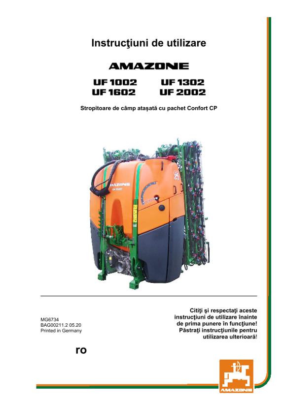 Instrucţiuni de utilizare UF CP 1002/1302/1602/2002 