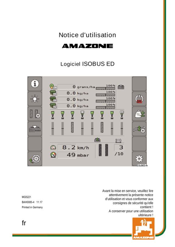 Notice d'utilisation ISOBUS SOFTWARE ED